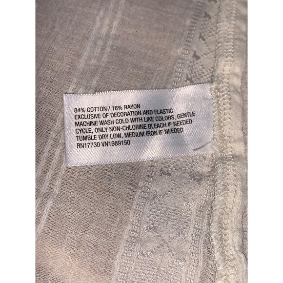 Universal Thread Womens Off-White Long Sleeve Button-Up Blouse w/ Lace Inserts - Picture 15 of 15